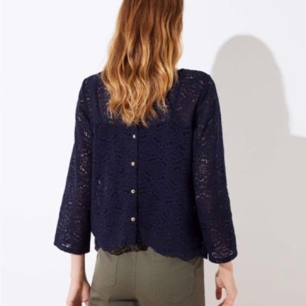 Loft Button Back Lace Top - image 4